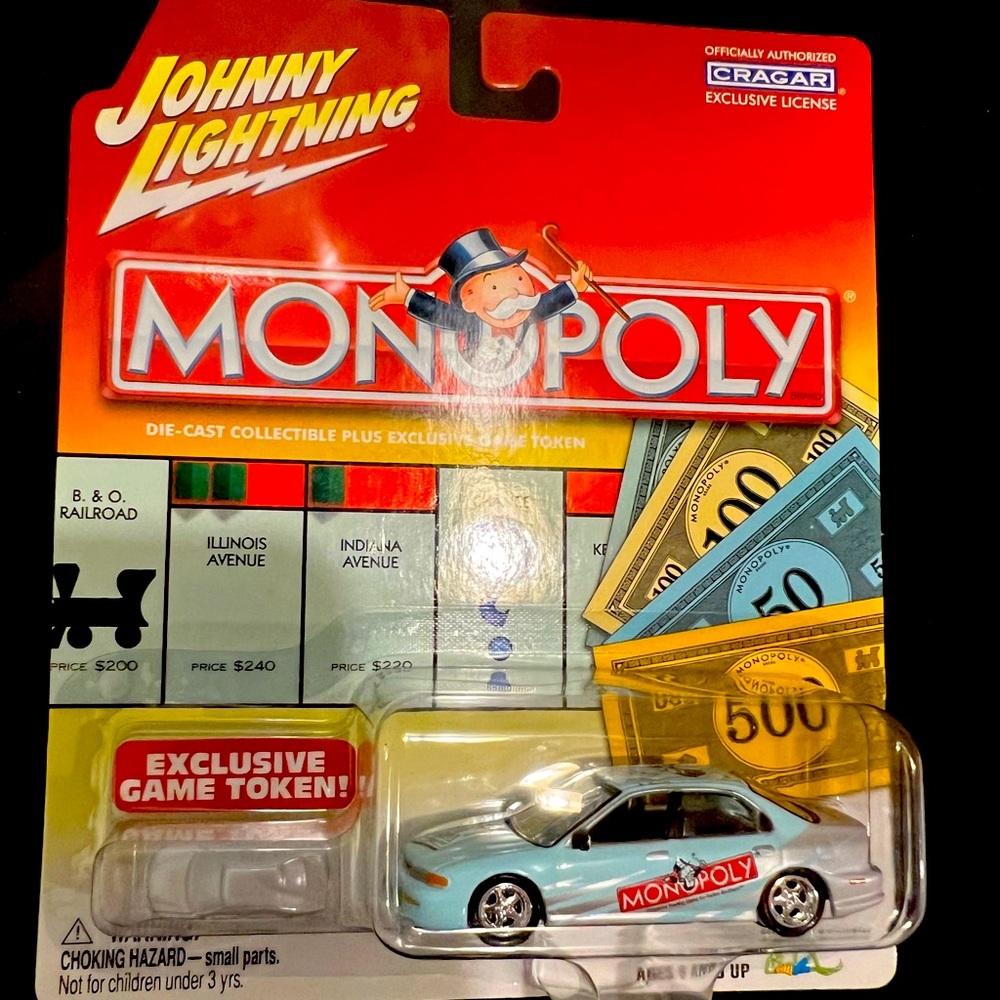 Johnny Lightning Monopoly Die Cast & Token. Oriental Avenue 1994 Honda Accord.
